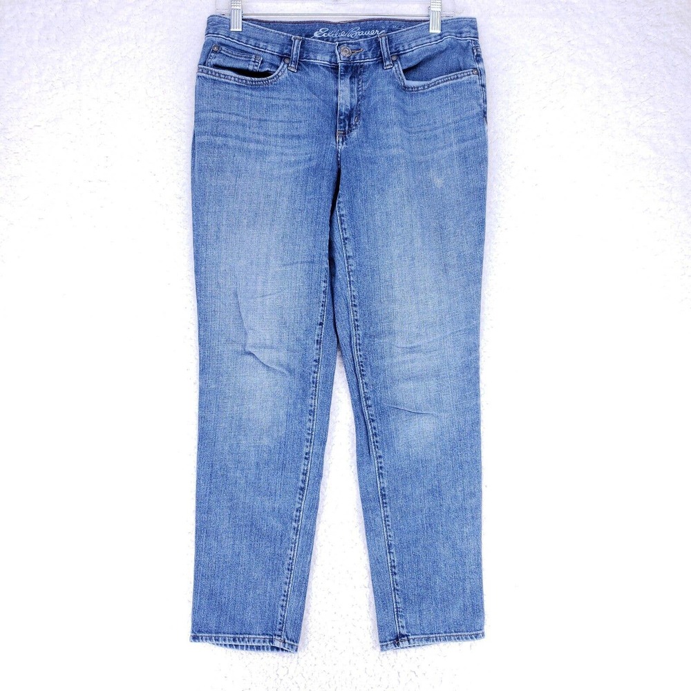 Eddie Bauer Jeans Womens Size 6 Mid Wash Specially Dyed Boyfriend Fit Slim Pants